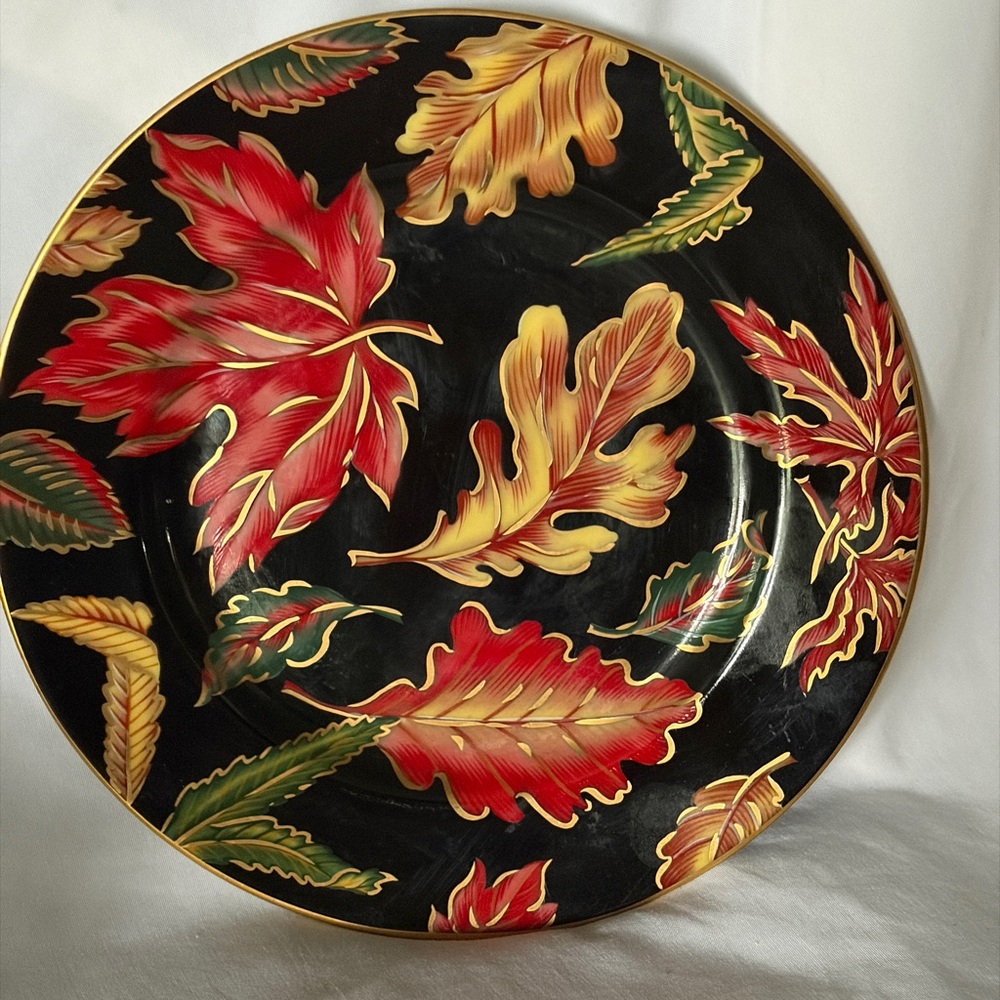Fitz & Floyd VINTAGE Salad/Dessert Plate ~ 1991 Autumn Leaves ~ NEW